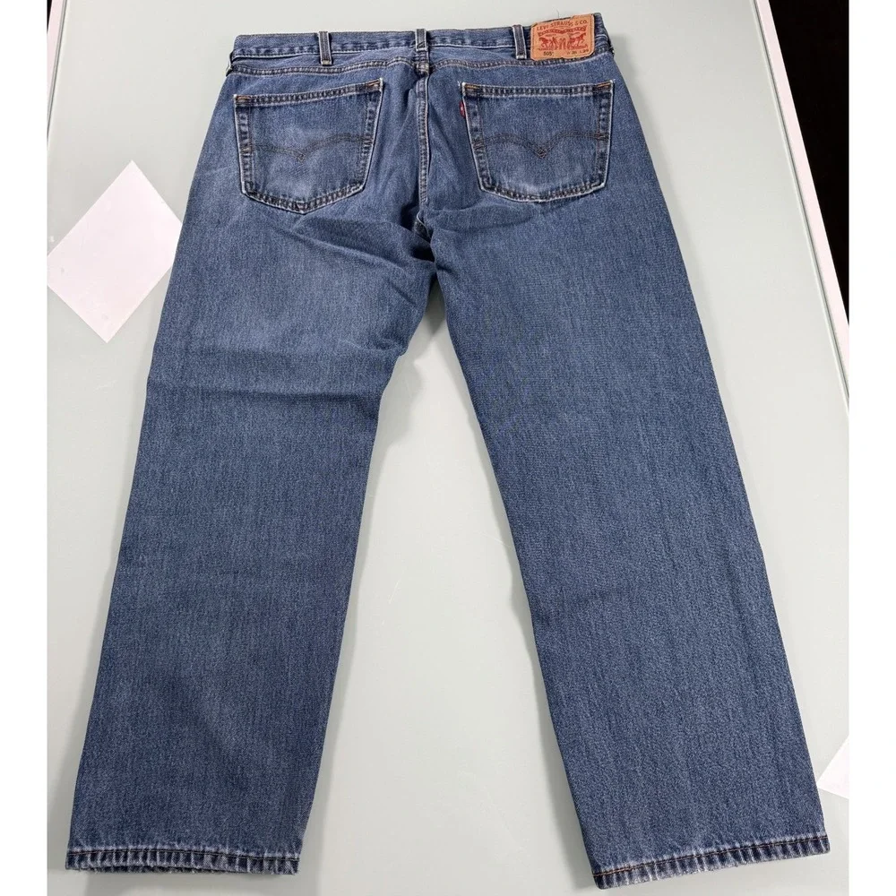 Levis 505 Jeans Mens 38x29 Blue Denim Straight Leg ‎ DadCore